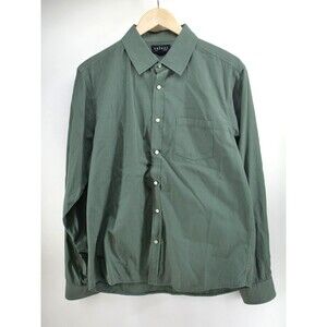 Green Long Sleeve Button Up Velvet by Graham & Spencer Shirt‎ Mens L Cotton